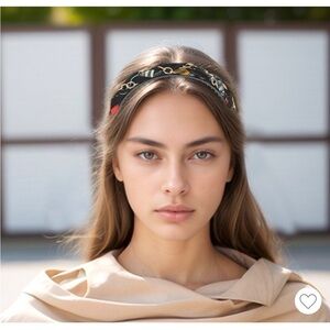 NEW Women’s headband tie ribbon bow with chain
